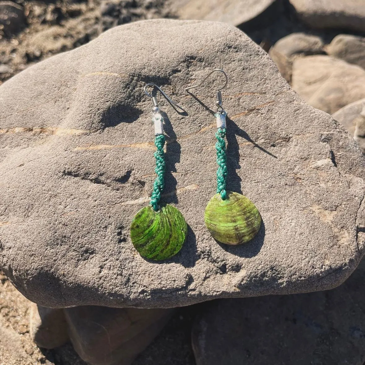 Shell and Macram  Earrings