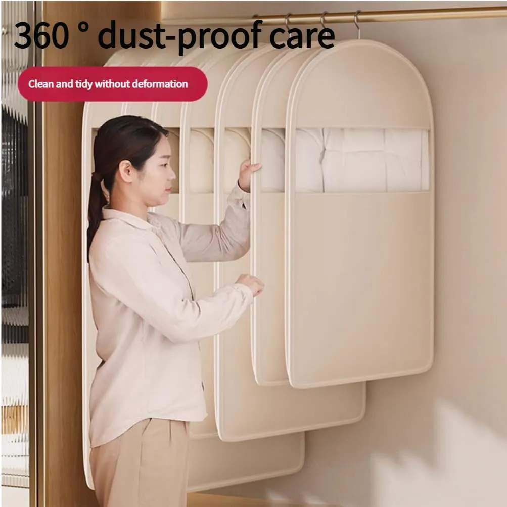 S/M/L 3PCS Intelligenck Space Saving Hanging Garment Bag,2025 Space Saving Hanging Garment Bag with Self Compression Zipper,Self-Compression Zip Dust Cover Clothes Bags for Down Coats (3PCS)