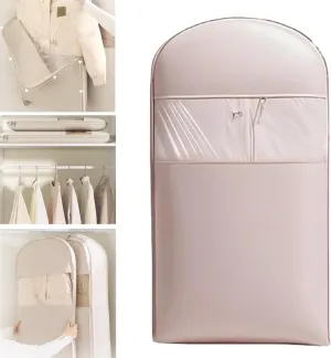 Space Saving Garment Bag, Space Saving Hanging Garment Bag with Self Compression Zipperg, Travel, Travel Garment Duffle Bag, Wedding Dress (Pink,Large)