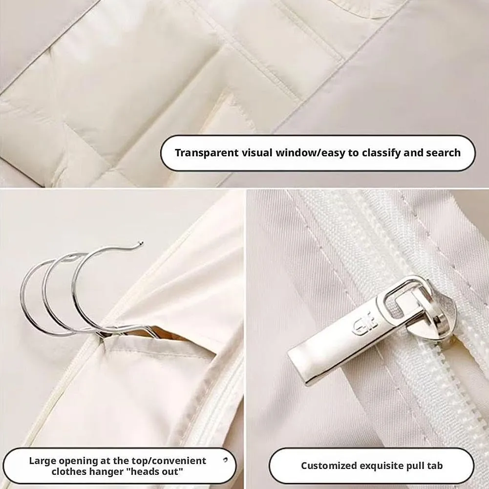 Space Saving Hanging Garment Bag with Self Compression Zipper, Hanging Garment Bag, Dust Cover Clothes Bags for Down Coat, 2025 New Space Saving Hanging Garment Bag, Travel Bags with Hanger
