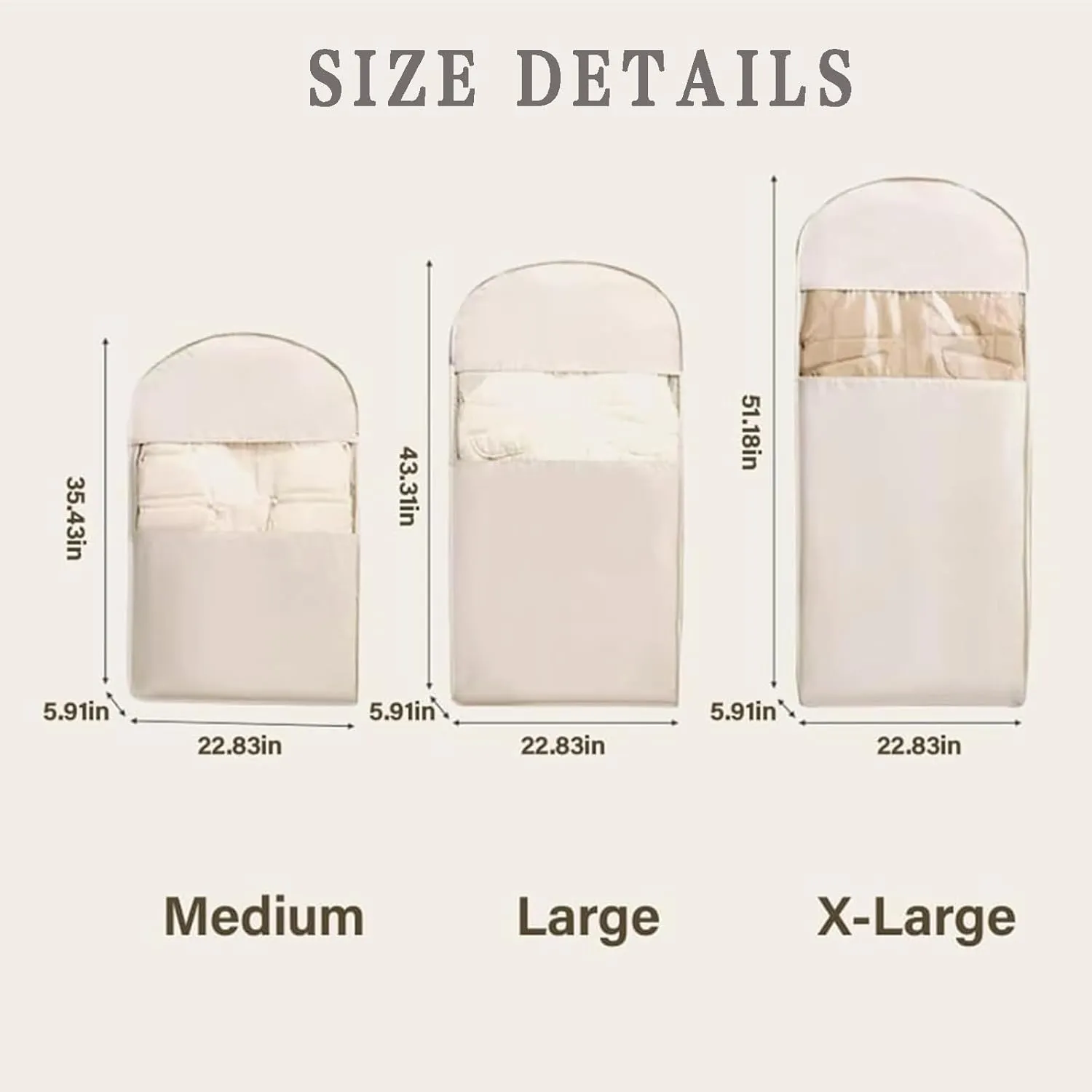 Space saving hanging garment bag with self-compression zipper, new space saving wardrobe storage bag for storing down jackets, coats and garment bags (Pink,XL)