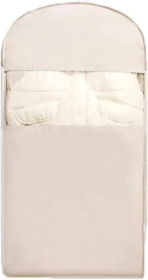 Space Saving Hanging Garment Bag with Self Compression Zipper, Space Saving Bags, Down Coat Compression Dust Cover for Closet Storage (Beige-Medium)
