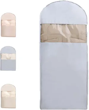 Space Saving Hanging Garment Bag with Self Compression Zipper, Space Saving Hanging Protector for Down Coat, Dust Cover Clothes Bags for Down Coat (Blue, X-Large)