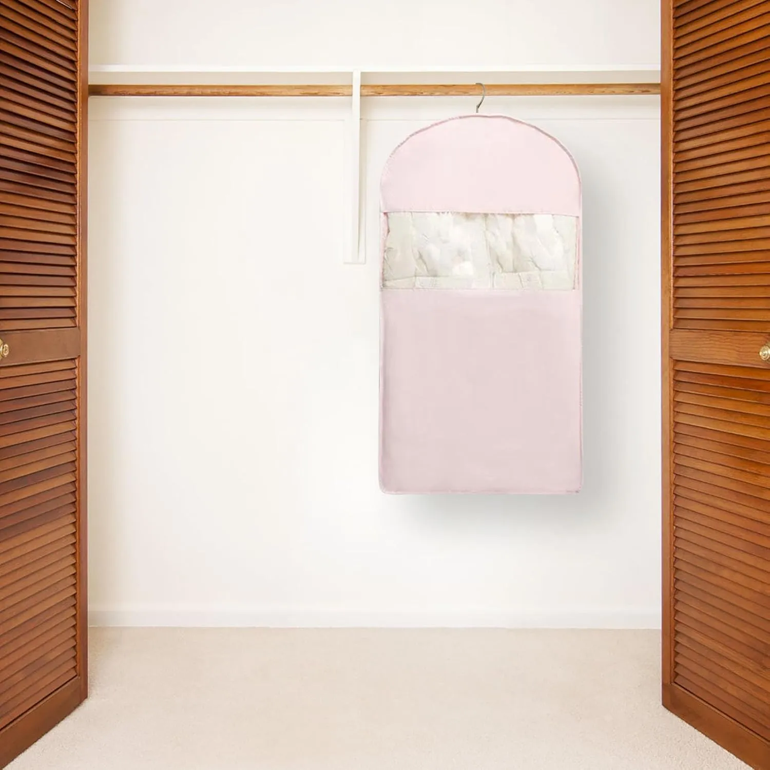 Space Saving Hanging Garment Bag with Self Compression Zipper, Space Saving Storage Closet Organizers, Suit Bags for Closet Storage, Dust Cover Clothes Bags for Down Coat #