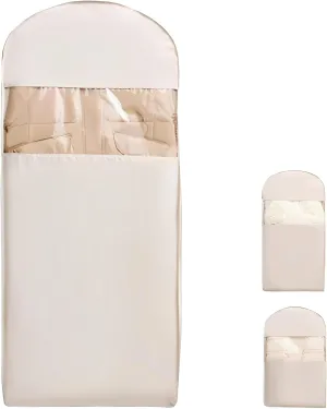 Space Saving Hanging Garment Bag with Self Compression ZipperCompression wardrobeWinter Coat StorageTransparent Visibility (XL)