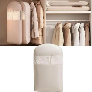 Space Saving Hanging Garment Bag with Self Compression Zipper,Space Saving Hanging Protector,Heavy Duty Garment Bag for down Coat,For Closet Storage