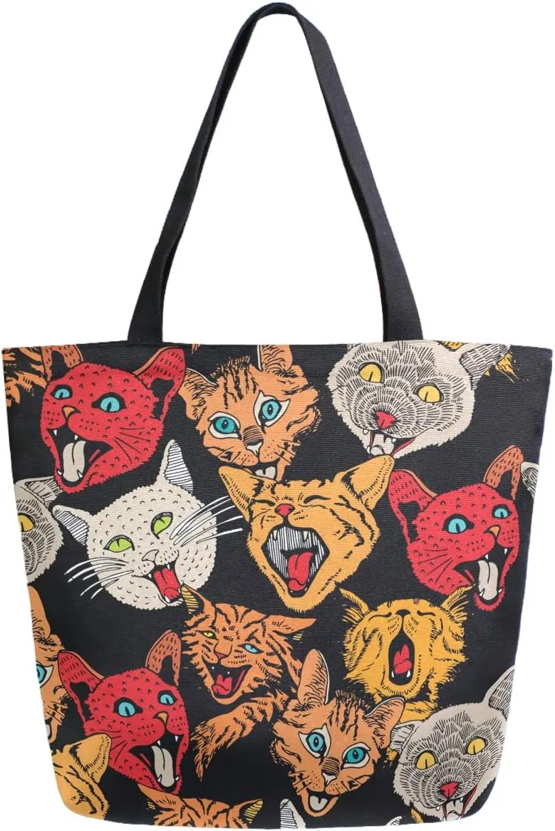 Stylish Funny Pattern Extra Large Shoulder Tote Bag for Beach Travel Weekender Gym Grocery Shopping