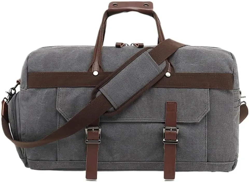 Stylish Garment Duffle Bag For Business Leisure Travel With Shoe Pouch Canvas Duffel Bags Reinforced Handles
