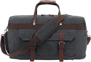 Stylish Garment Duffle Bag For Business Leisure Travel With Shoe Pouch Canvas Duffel Bags Reinforced Handles