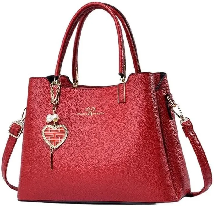 Stylish Purse Top Handle Women Shoulder Bag Satchel Lady Large Capacity Cross-Body Bag Leisure Solid Color