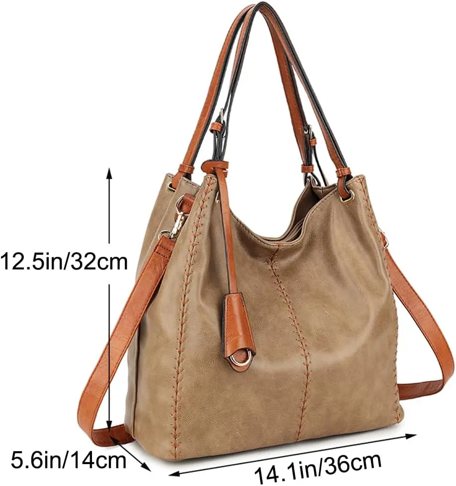 Stylish Tote Bag Handbags Womens Shoulder Bag Leather Totes Vintage Hobo Bags Large Satchel Ladies Crossbody Bag