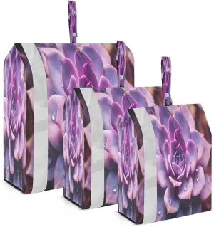 Succulent Purple Packing Cubes for Travel 3 Set Compression Travel Bags Luggage Organizer Bags for Luggage