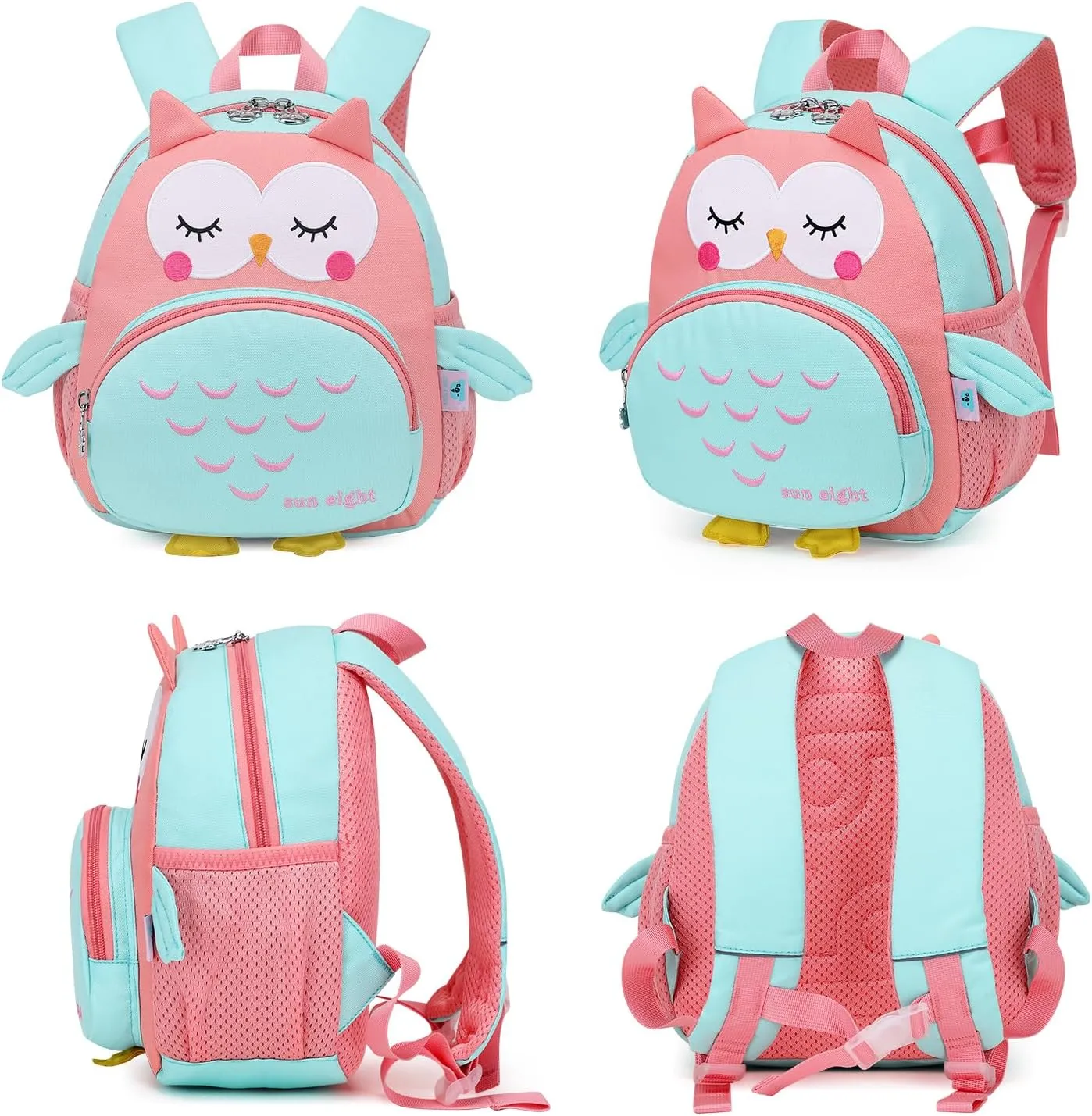 SUN EIGHT Preschool Backpack Toddler for Girls Animal Waterproof Kids Backpack 3D Cartoon School Bag for Baby Girl Boy 1-5 YearsCute Owl
