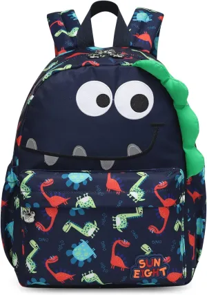 SUN EIGHT Preschool Toddler Kids Backpack Small 3D Cartoon Dinosaur Lunch Daycare School Bookbag Animal Travel Bags for Boy For 2-5 Years oldCute Dinosaur