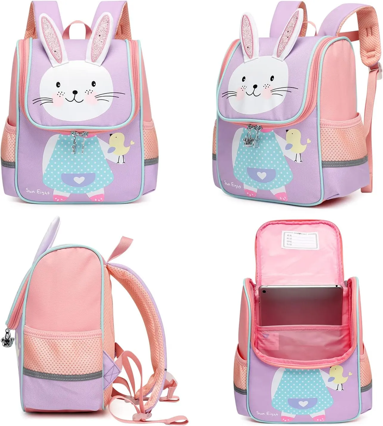 SUN EIGHT Toddler Lightweight Backpack for Girls Cute 3D Animal Waterproof Schoolbag for Baby Girl Boy 2-5 YearsRabbit