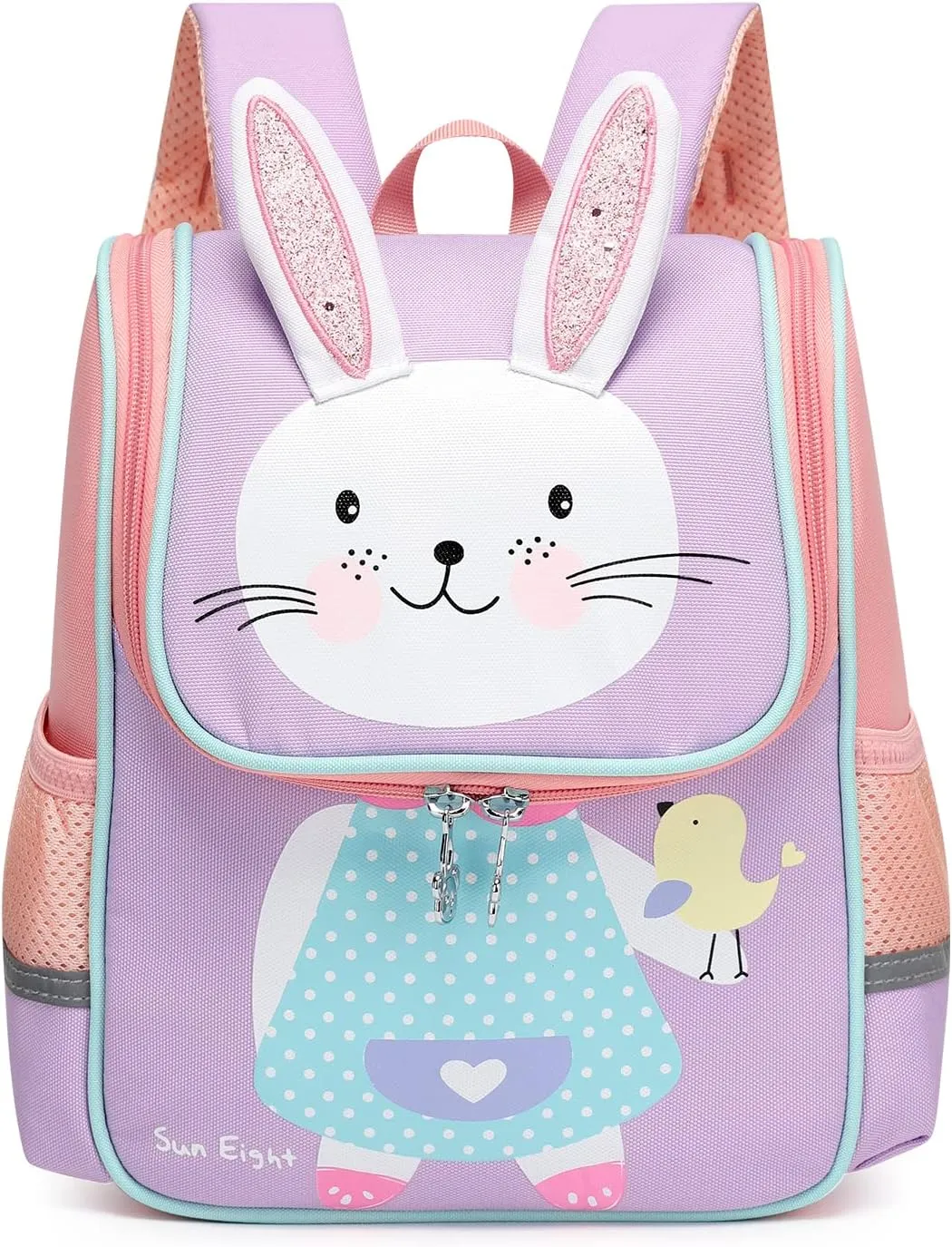 SUN EIGHT Toddler Lightweight Backpack for Girls Cute 3D Animal Waterproof Schoolbag for Baby Girl Boy 2-5 YearsRabbit