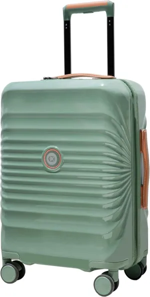 SVRCK Travel Light with 20" Carry-On Luggage, Spacious Interior, USB Port, Smooth Spinner Wheels, Green