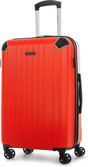 Swiss Mobility PVG Collection 24 Inch Hard Shell Spinner Luggage for Airplanes, Expandable Suitcase with 360-Degree Spinner Wheels, Retractable Handle, Red