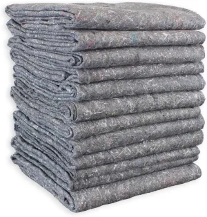 Textile Moving Blankets, Eco-Friendly 100% Recycled Packing Blankets for Moving, 72 x 54 inch - 12 Pack