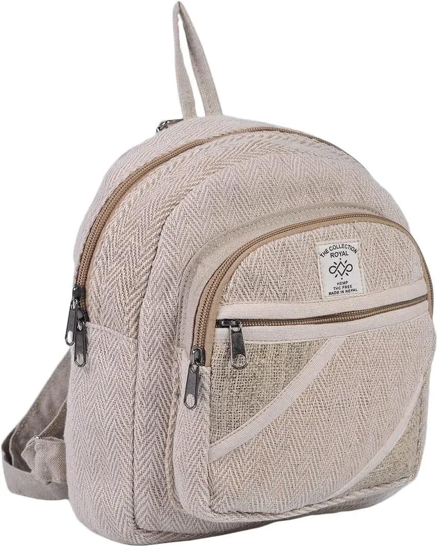 THE COLLECTION ROYAL Himalayan Hemp and Cotton Boho Bohemian Hippie Bag Purse Eco Friendly Mini Daypack Backpack