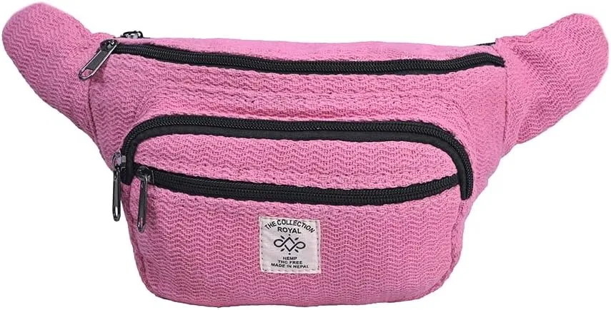 THE COLLECTION ROYAL Himalayan Hemp and Cotton Fanny Pack, Eco-friendly, Boho, Hippie Fanny Pack, Waist Belt, Travel Utility Belt