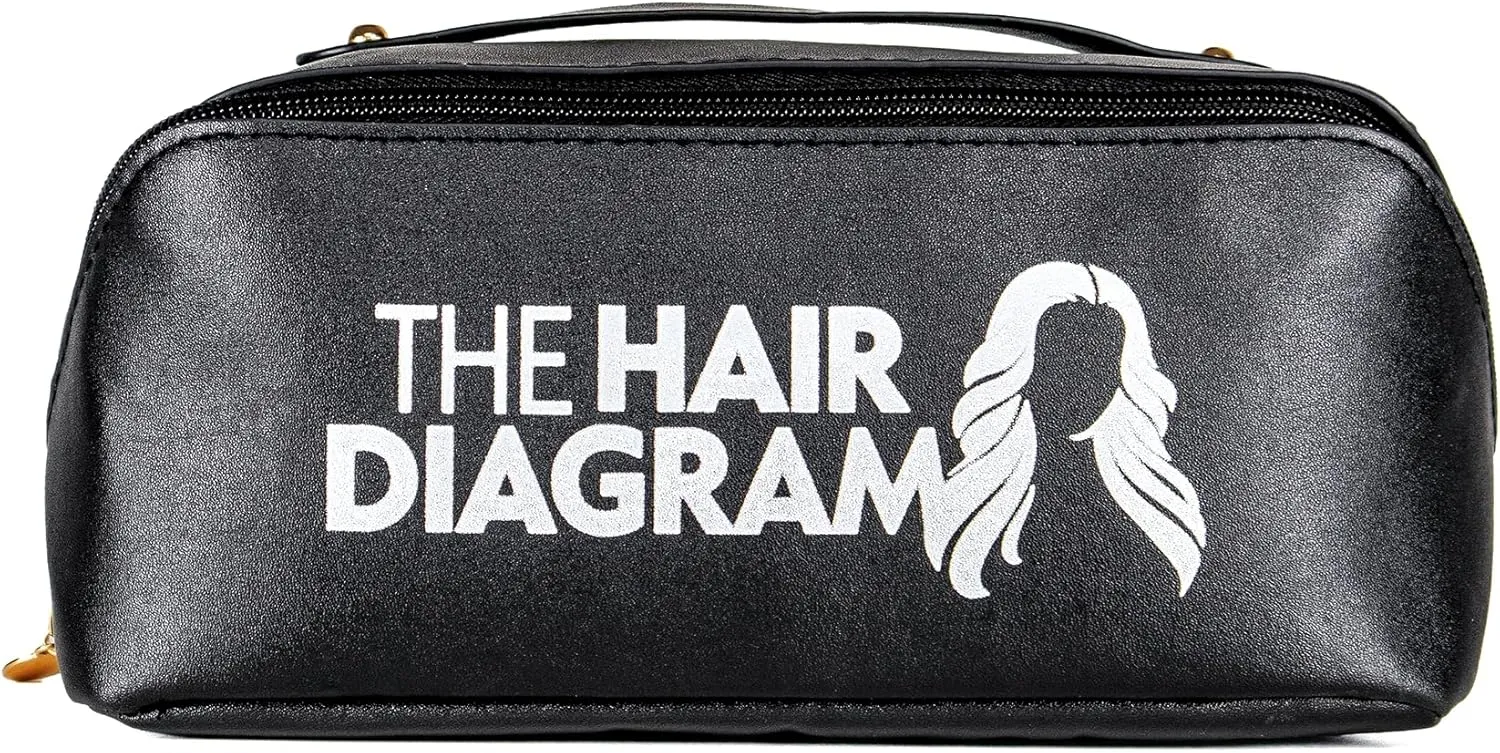 The Hair Diagram Makeup Bag for Women - Durable Water-Resistant Travel Cosmetic Bag with Compartments, Spacious Organizer for Brushes & Skincare - Stylish Lay Flat Pouch for Travel