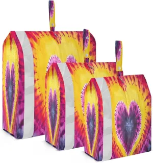 Tie Dye Heart Packing Cubes for Travel 3 Set Packing Bags Luggage Bags for Travel