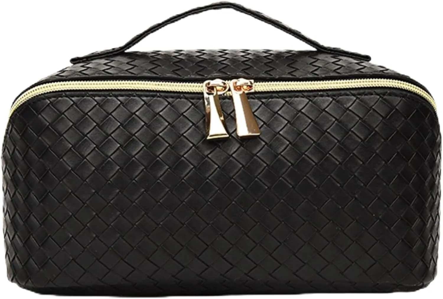 Toiletry Travel Bags  Large Capacity Makeup Organizer for Women, Waterproof Travel Size Toiletries Case with Organized Compartments, Foldable Travel Bag, Ideal for Makeup & Skincare (Black)