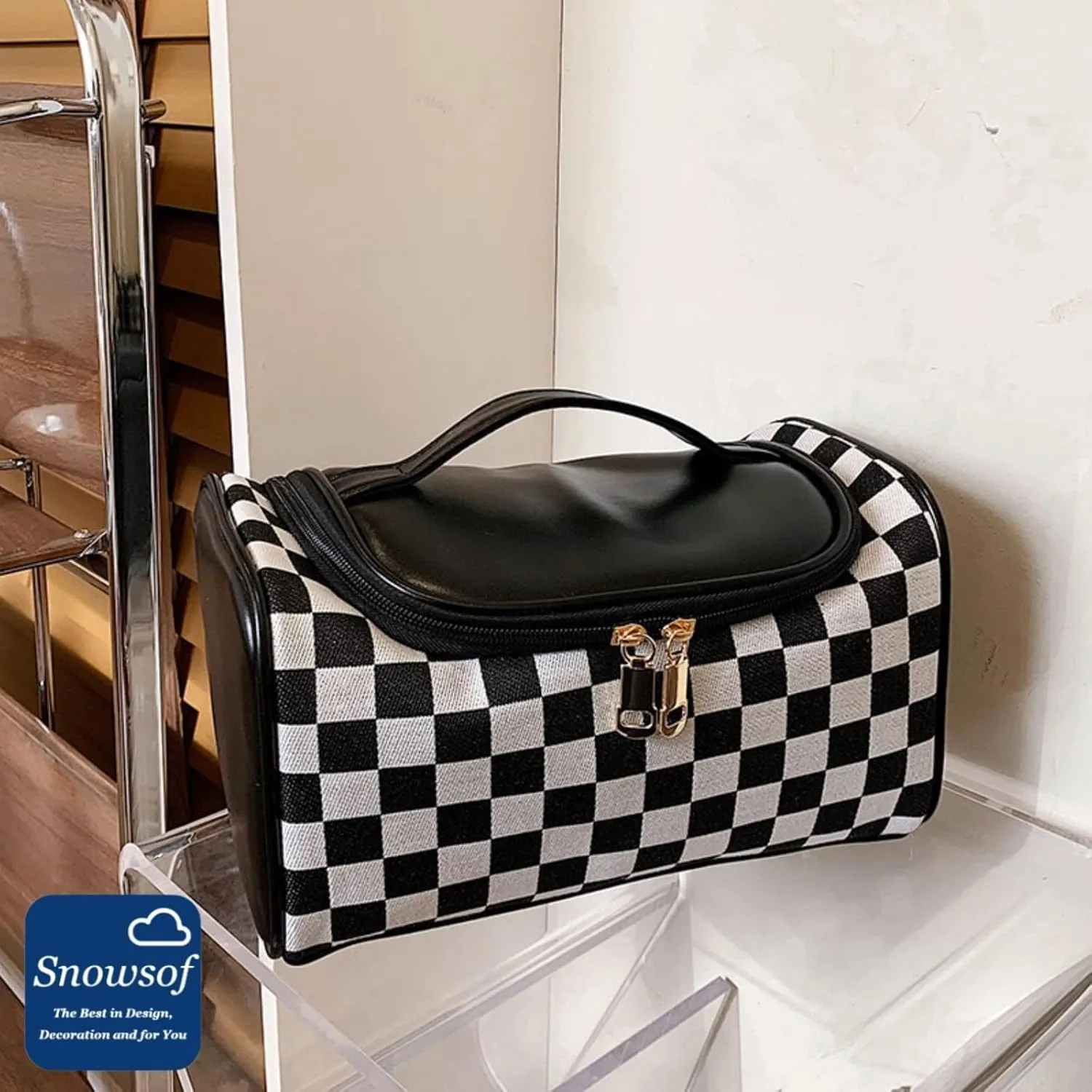 Toiletry Travel Bags  Large Capacity Makeup Organizer for Women, Waterproof Travel Size Toiletries Case with Organized Compartments, Foldable Travel Bag, Ideal for Makeup & Skincare (Black)