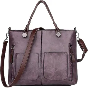 Tote Purse for Women Girls Work Handbag Vintage Top Handle Satchel Large Capacity Shoulder Bag Stylish Crossbody Bag