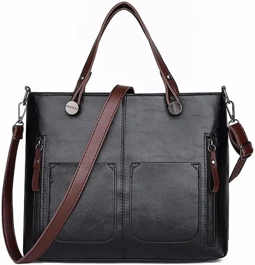 Tote Purse for Women Girls Work Handbag Vintage Top Handle Satchel Large Capacity Shoulder Bag Stylish Crossbody Bag