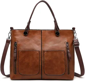 Tote Purse for Women Girls Work Handbag Vintage Top Handle Satchel Large Capacity Shoulder Bag Stylish Crossbody Bag