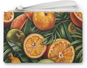Tropical Fruit Clutch Bag - Summer Vibes, Eco-Friendly Wristlet for Parties, Beach, Weddings, and Daily Use, Citrus Design