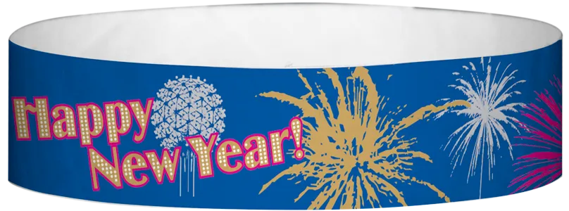 Tyvek® 3/4" x 10" New Years Blue pattern wristbands