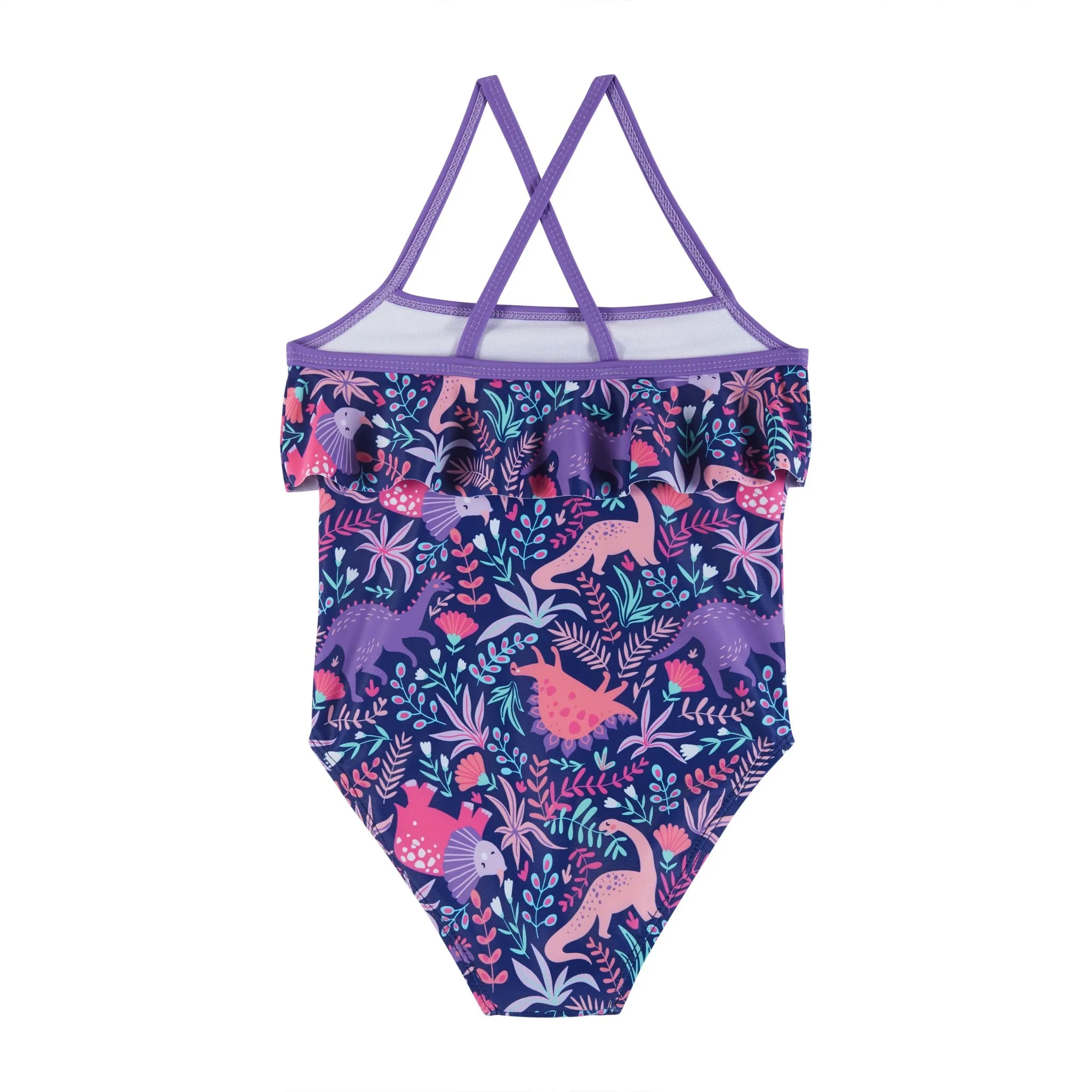 UPF 50  Dino Print One-Piece Swim Suit | Purple