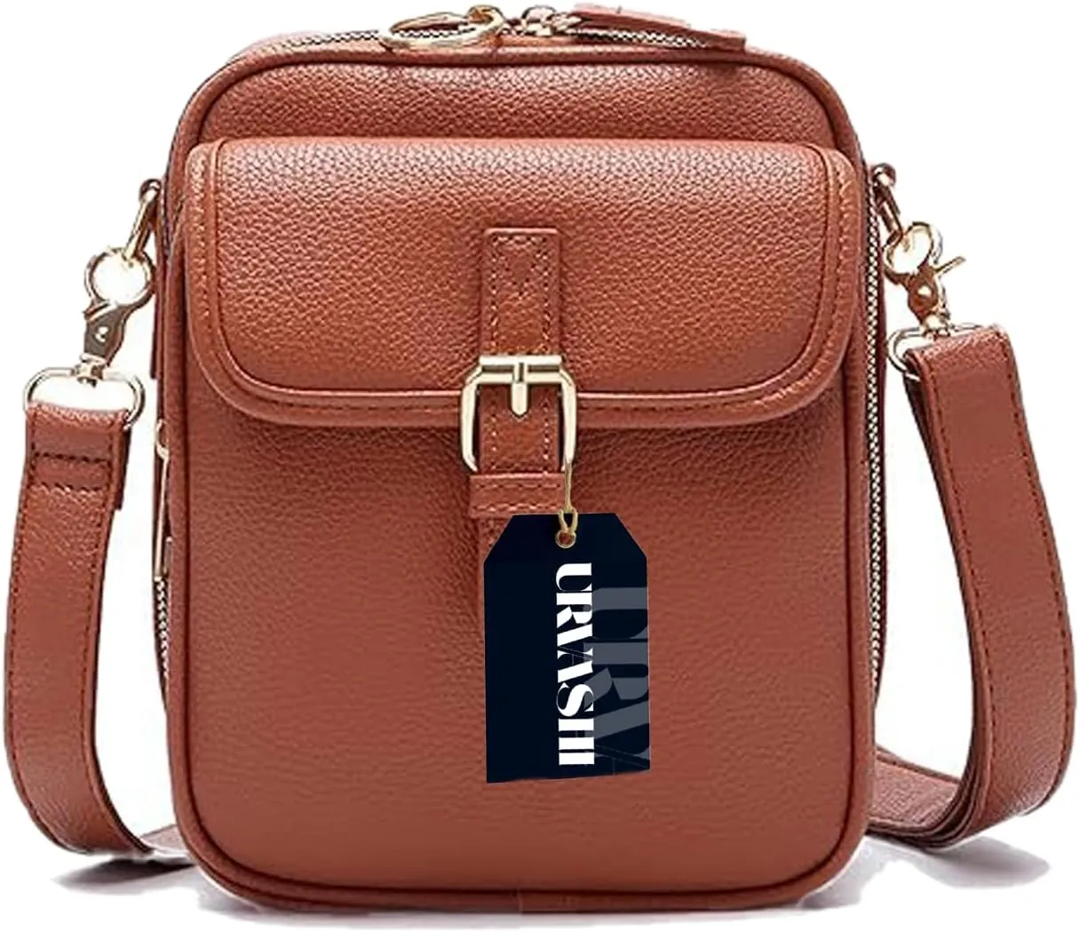 Urvashi Crossbody Leather Bag,Vintage Double Layer Large Capacity Mini Shoulder Purse,for Stylish Womens Bags
