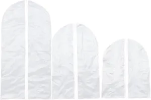 Vaguelly 10pcs Peva Translucent Garment Storage Bags Dust Coat Protection Covers Washable and Reusable Clothes Organizers
