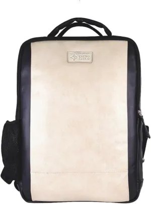 Vegan Leather Laptop Backpack - Eco-Friendly, Stylish 12L Backpack with Laptop Sleeve & Trolley Strap - Durable, Lightweight for Work & Travel.
