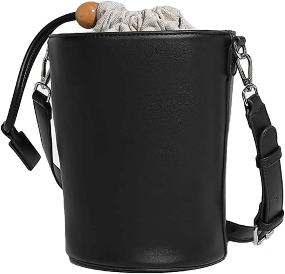 Vegan Leather Shoulder Bags for Women Stylish Handbags Small Bucket Crossbody Tote Purses Casual Ladies Satchels