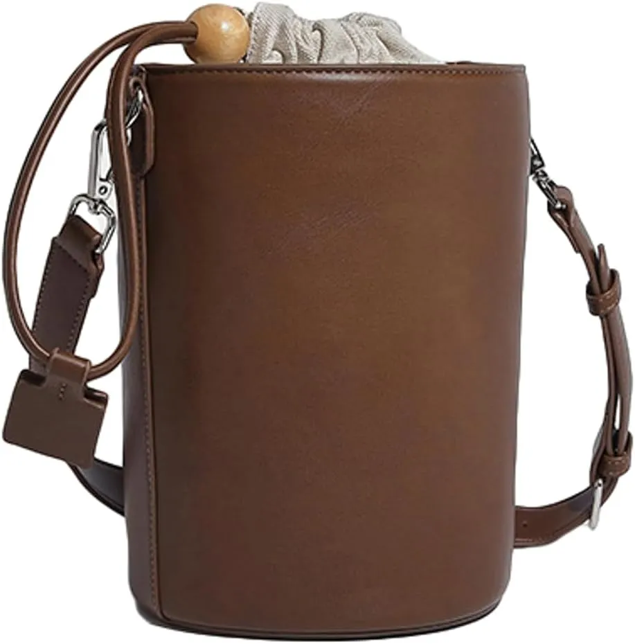 Vegan Leather Shoulder Bags for Women Stylish Handbags Small Bucket Crossbody Tote Purses Casual Ladies Satchels