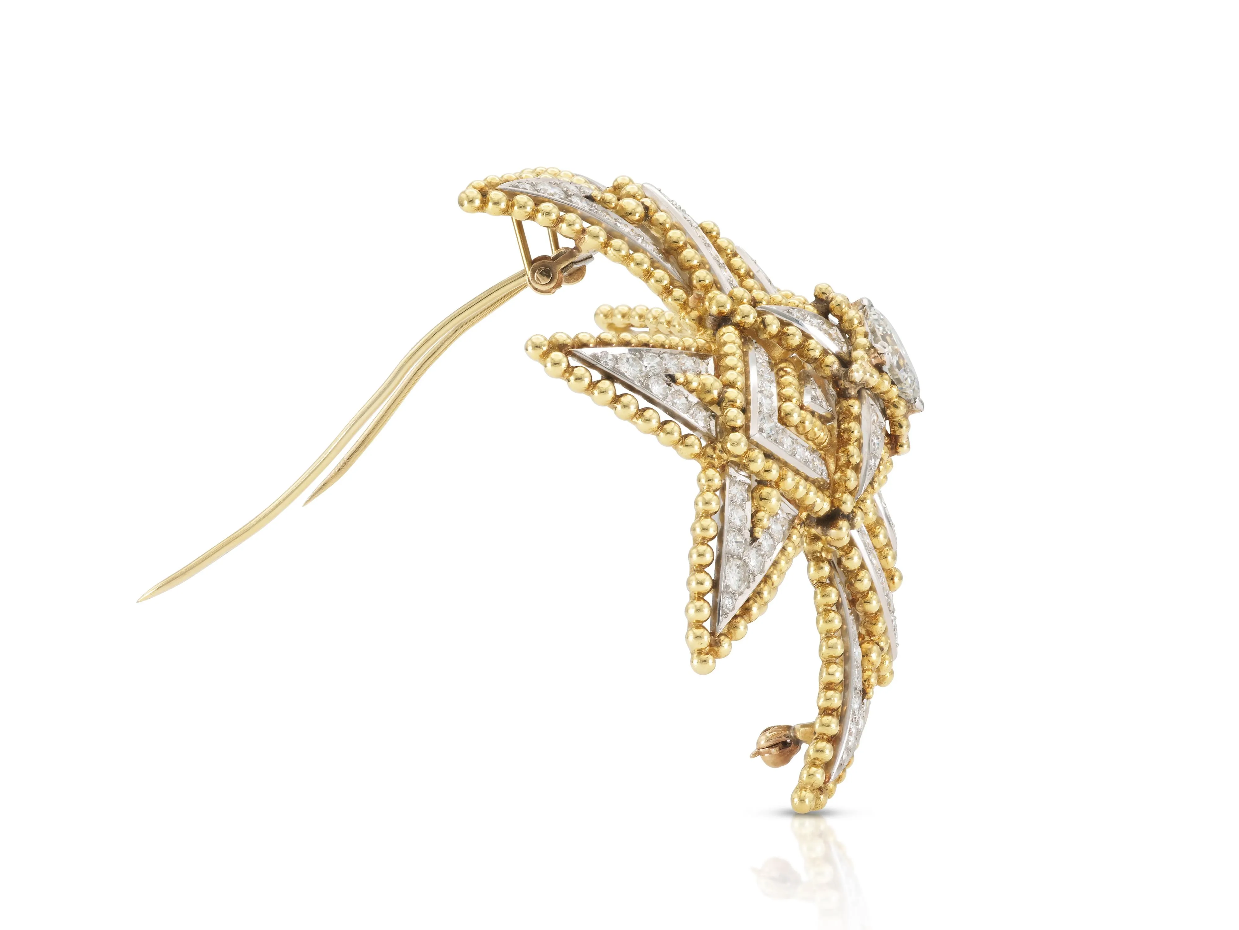 Vintage 1950s 12.50 Carat Diamond Maltese Cross Brooch