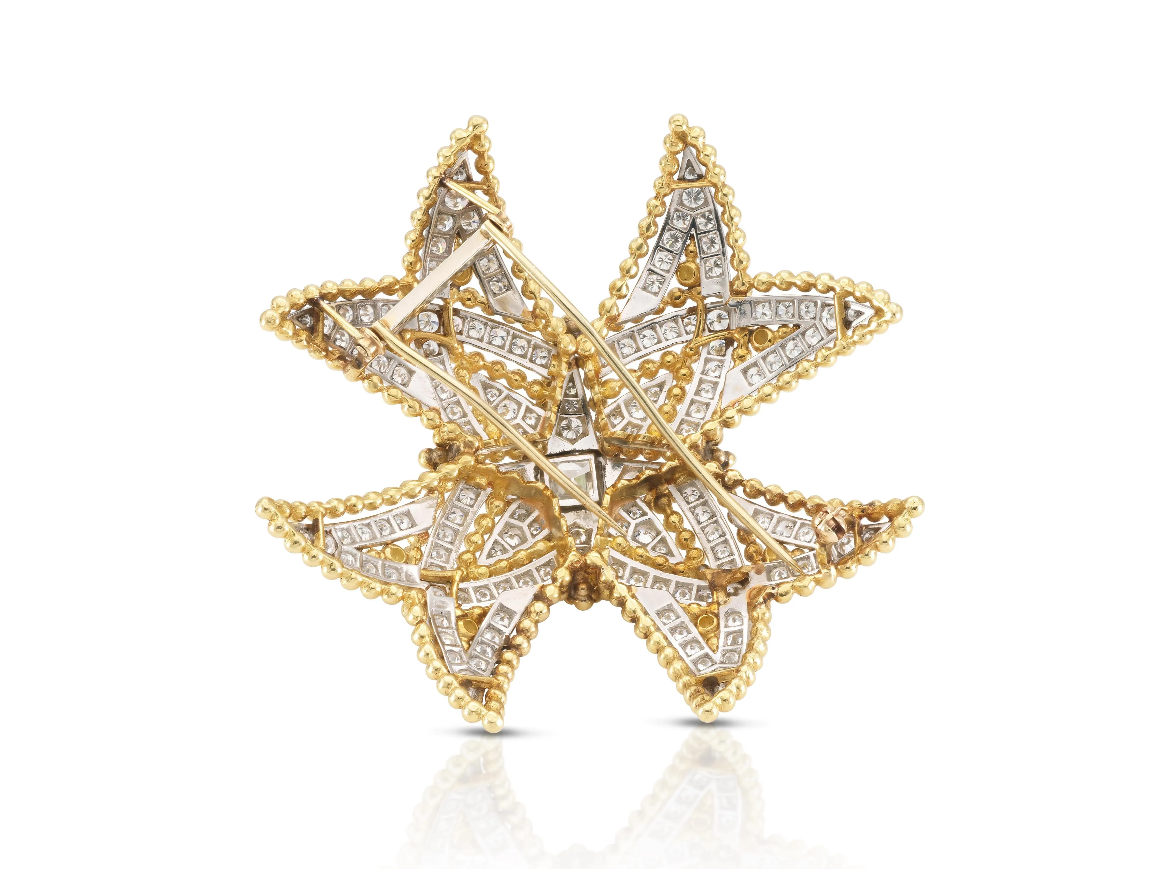 Vintage 1950s 12.50 Carat Diamond Maltese Cross Brooch