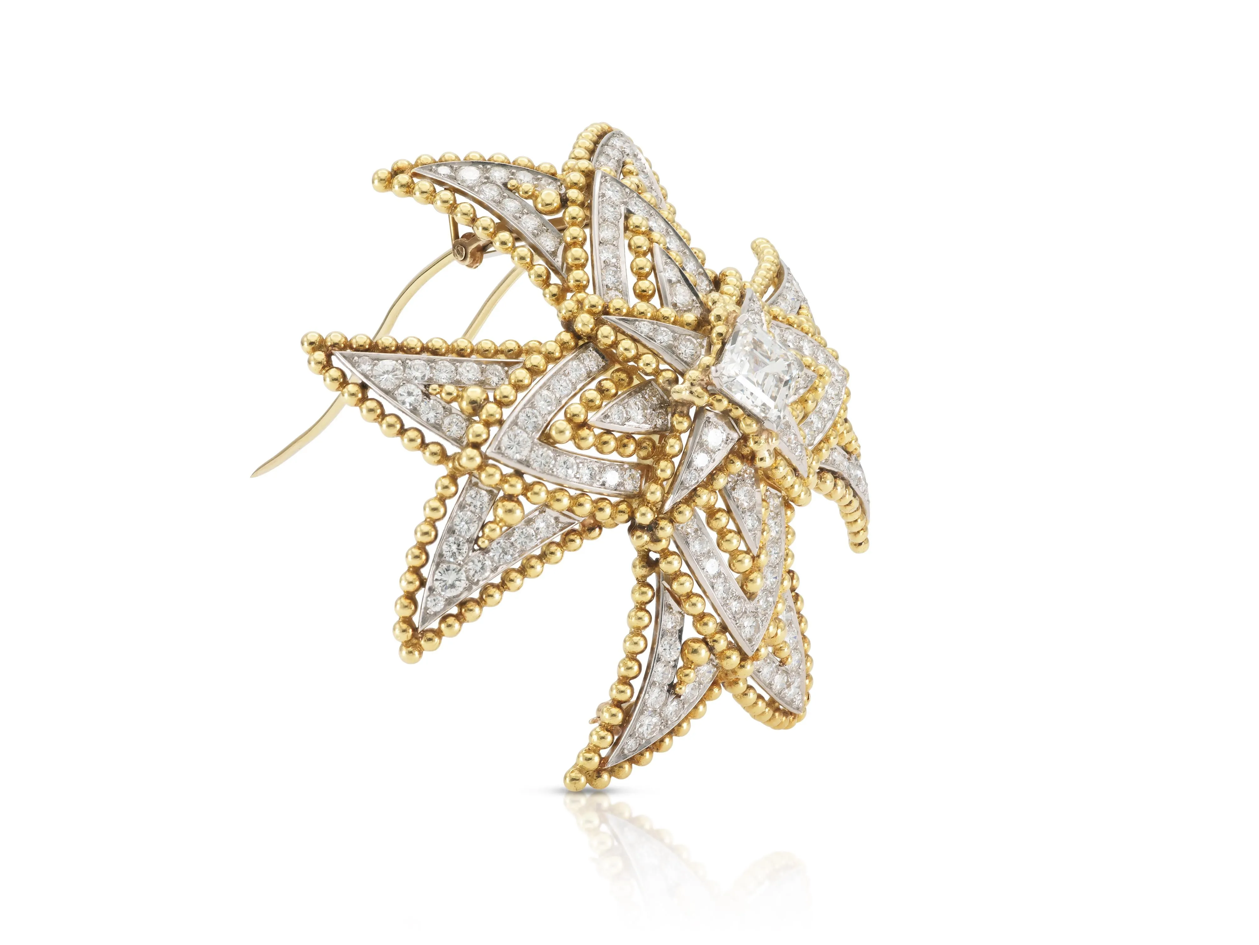 Vintage 1950s 12.50 Carat Diamond Maltese Cross Brooch