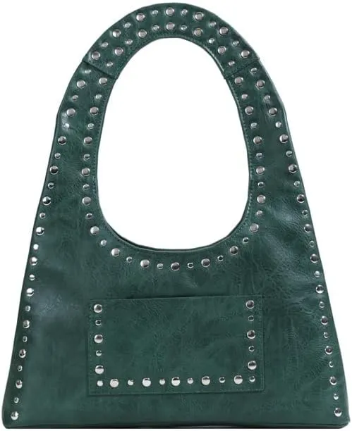 Vintage Riveted Shoulder Bag Vintage Tote Bag Studded Purses for Women Y2K Purse Stylish Hobo Bag Work Bag 2025