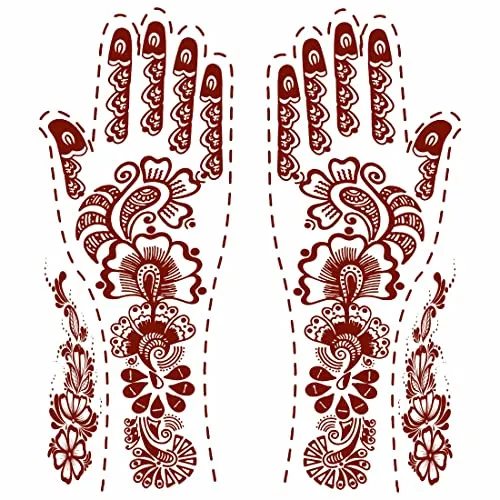 VOORKOMS Full Hand Mehndi Flower Temporary Waterproof Body Tattoo For Women