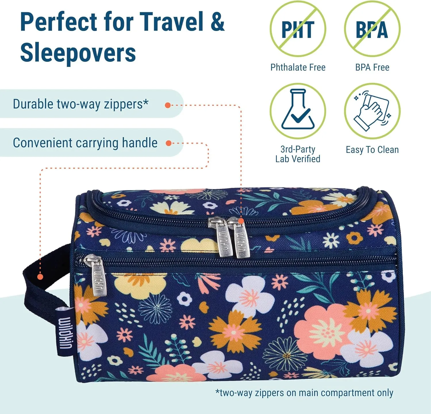 Wildkin Toiletry Bag for Boys and Girls, Ideal for School, Weekend, or Overnight Travel