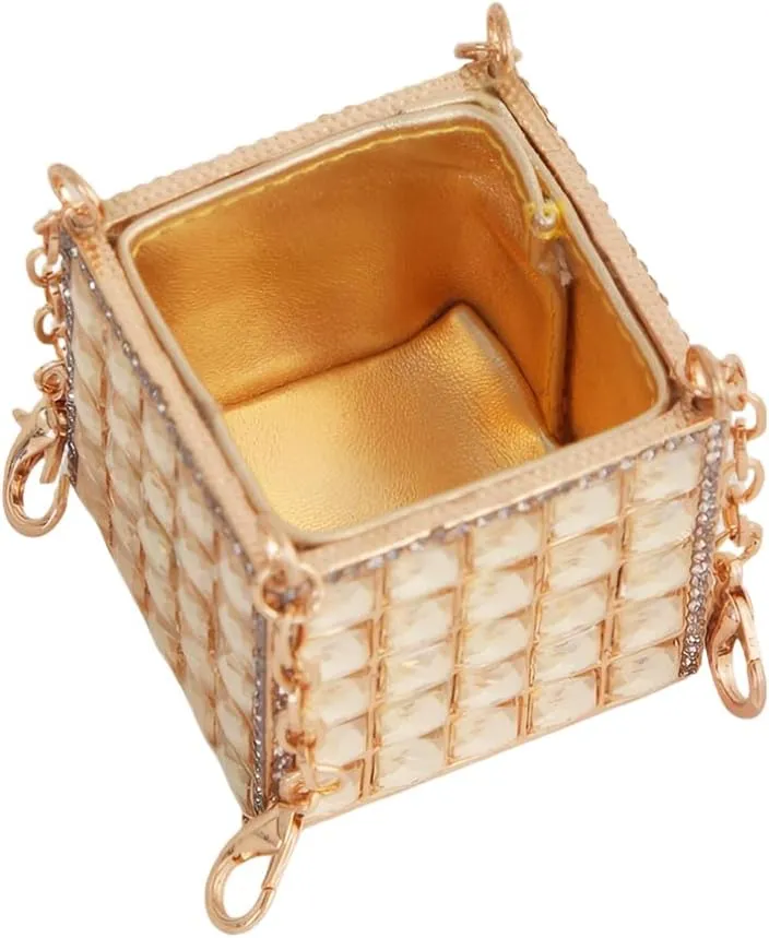 Women Luxury Rhinestone Evening Bag Balloon Crystal Clutch Purse Stylish Handbag for Concert Festival Celebration