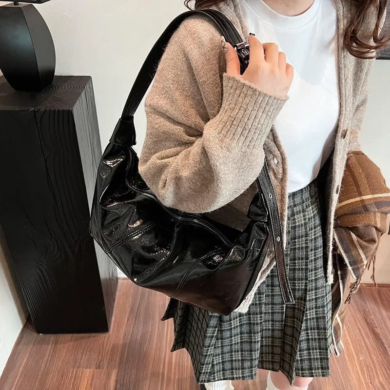 Women Stylish Shoulder Bag PU Large Capacity Dumpling Bag Crossbody Bag Hobo Bag Vintage Purse Satchel Bag Work Bag