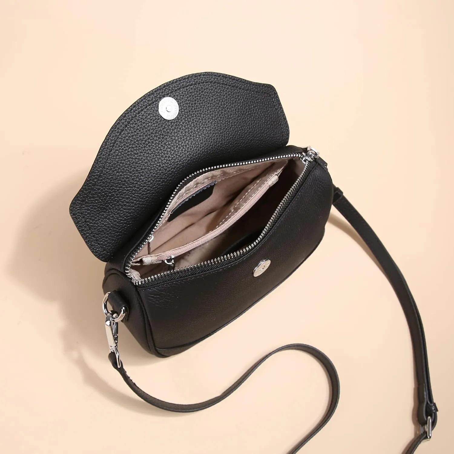 Women's Crossbody Bag Genuine Leather Shoulder Bags Small Satchel Purse Simple Handbag