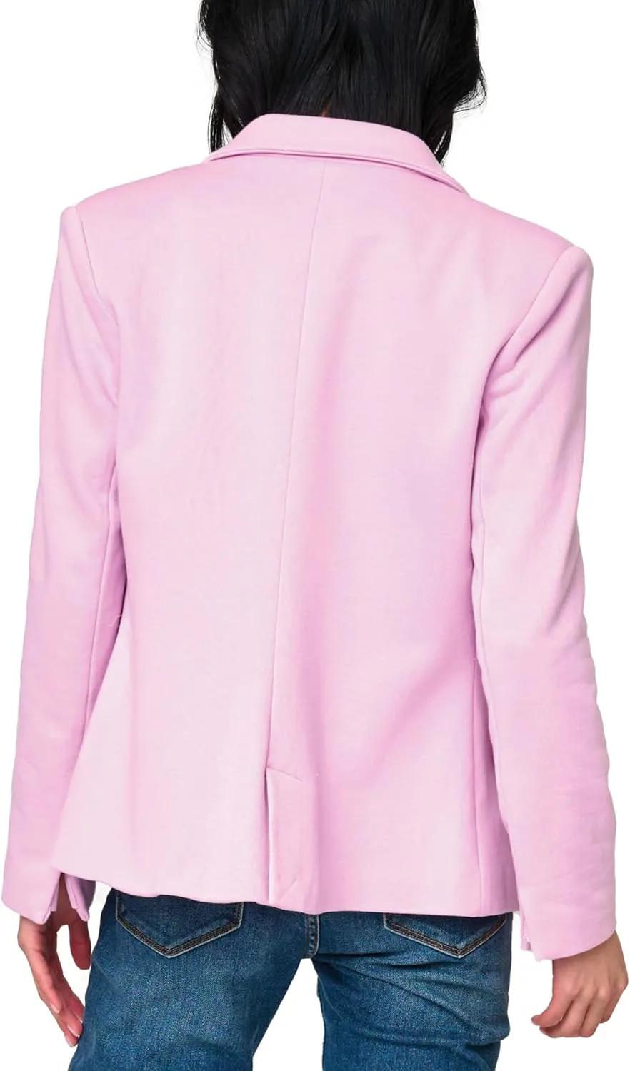 Women's Double Breasted Blazer, Casual Work Wear, Fitted Blazer Jacket Open Front Long Sleeve Suit Jacket